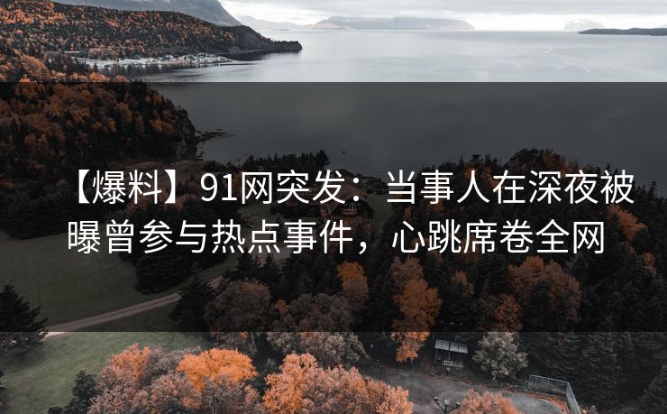 【爆料】91网突发：当事人在深夜被曝曾参与热点事件，心跳席卷全网