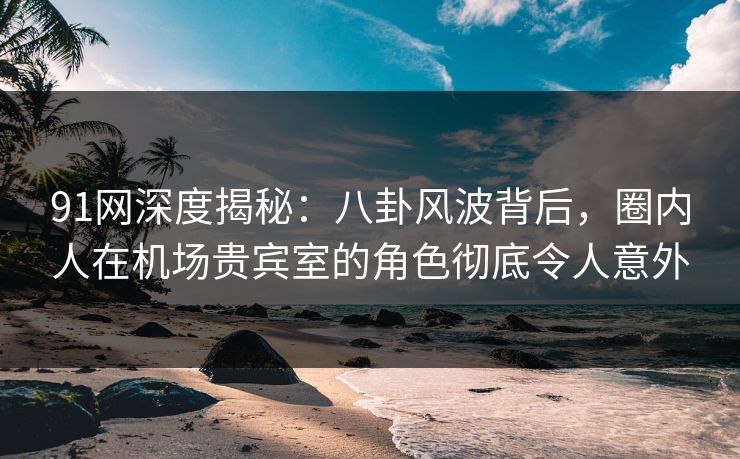 91网深度揭秘：八卦风波背后，圈内人在机场贵宾室的角色彻底令人意外