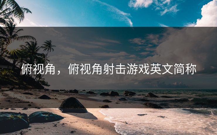俯视角，俯视角射击游戏英文简称